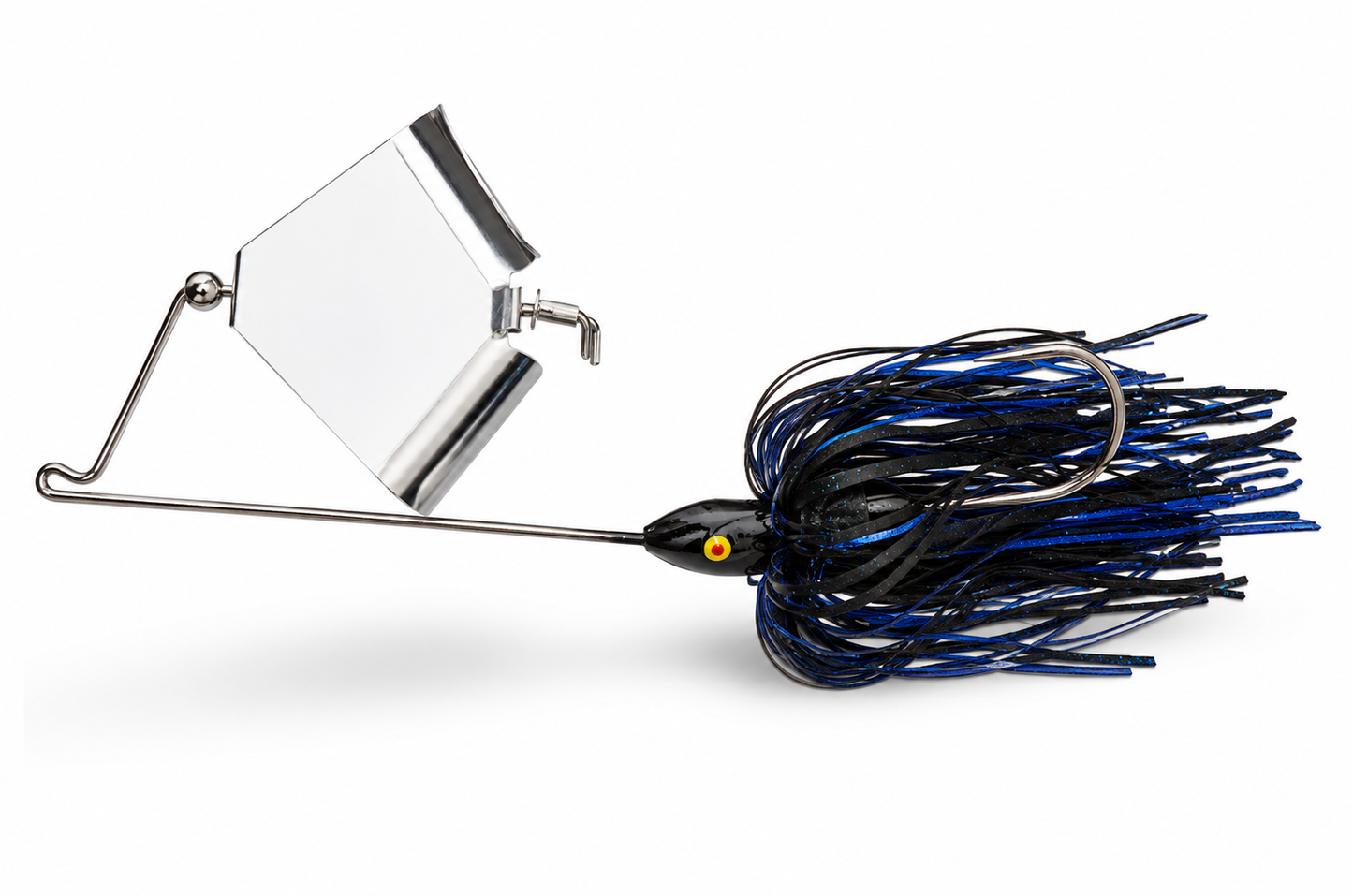 Carolina Ambush Baits Custom 3/8 oz Topwater Bass Fishing Buzzbait – Black and Blue, Hand-Poured Head & 3/0 Hook