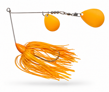 Economy - Carolina Ambush Baits 3/8 oz Premium Tandem Colorado Spinnerbait – Custom Orange Bass Fishing Lure