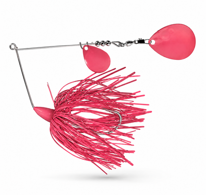 Economy - Carolina Ambush Baits 3/8 oz Premium Tandem Colorado Spinnerbait – Custom Pink Bass Fishing Lure
