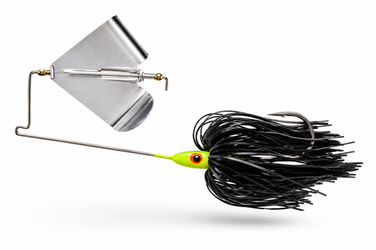 Carolina Ambush Baits Custom 3/8 oz. Topwater Buzzbait – Black Skirt & Chartreuse Head with 3/0 Hook
