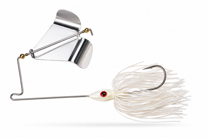 Carolina Ambush Baits Custom 3/8 oz. Topwater Buzzbait – Pearl White with 3/0 Hook