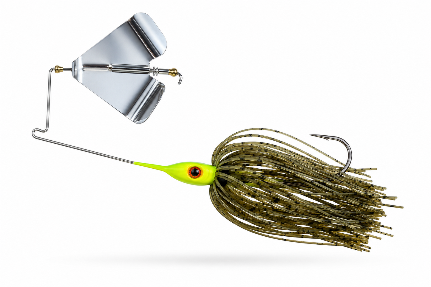 Carolina Ambush Baits 3/8 oz Green Pumpkin Topwater Buzzbait with 3/0 Hook / Natural Green Pumpkin pattern with subtle Dark Flecks
